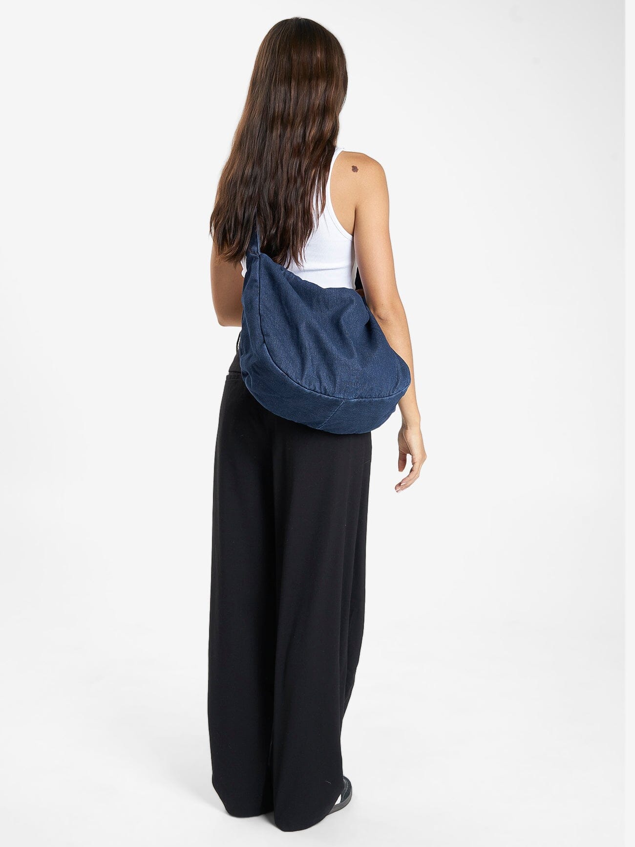 Dana Denim Crescent Bag - Indigo Rinse One Size