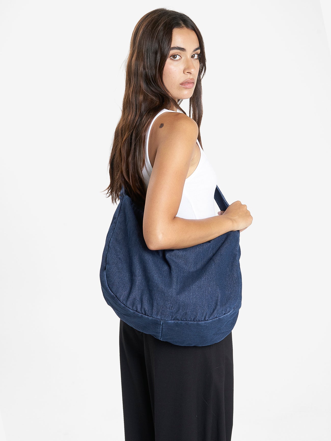 Dana Denim Crescent Bag - Indigo Rinse One Size