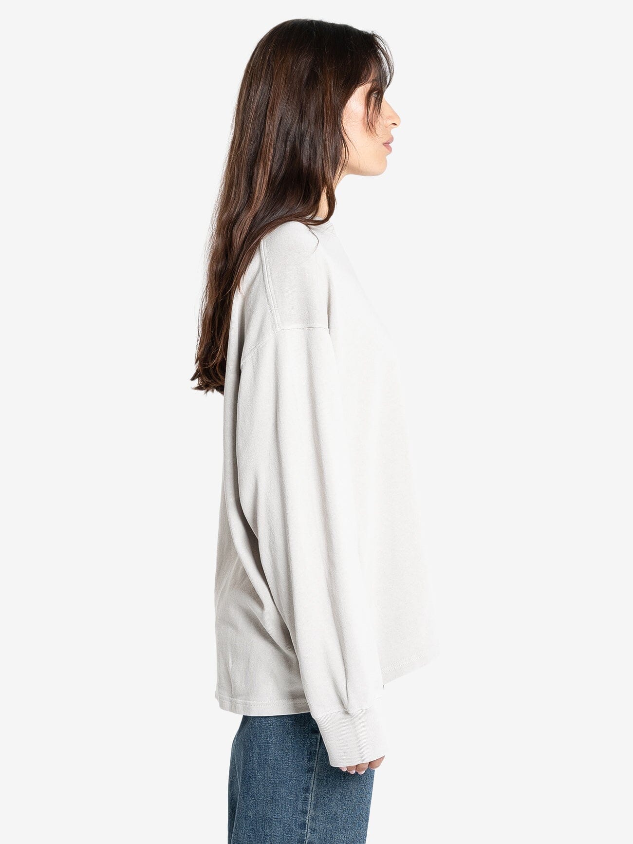 Earths Services Long Sleeve Oversized Tee - Oyster Grey 4