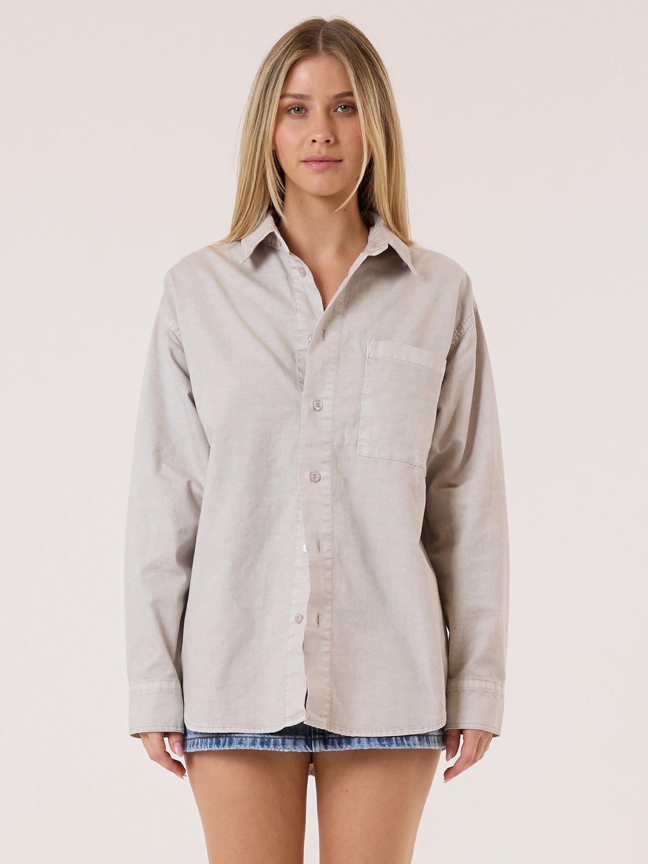 Austin Denim Shirt - Oyster Grey