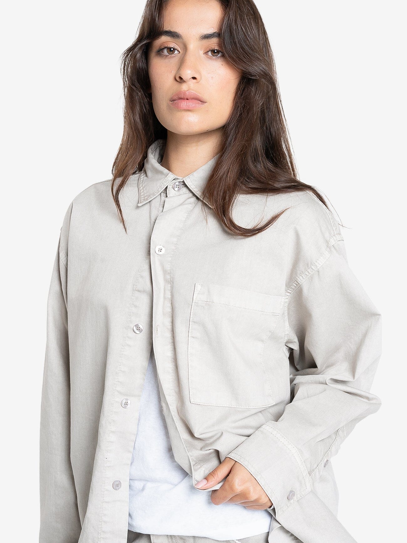 Austin Denim Shirt - Oyster Grey 4