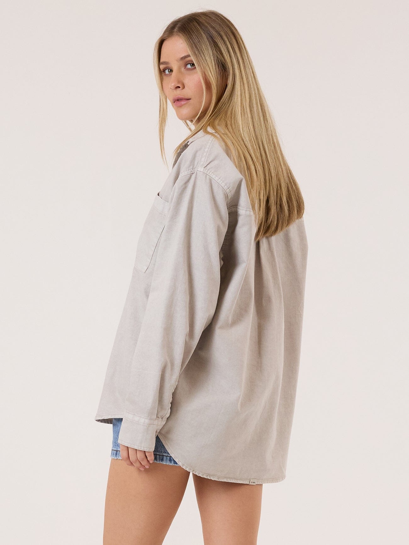 Austin Denim Shirt - Oyster Grey