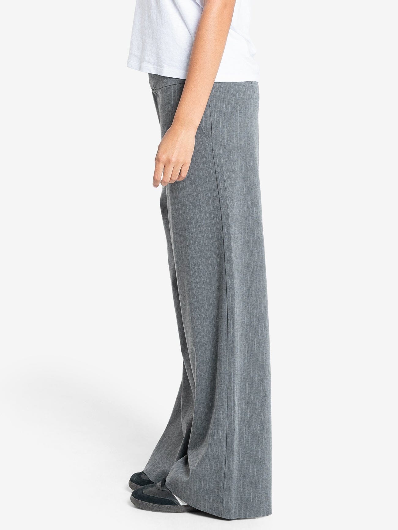 Christina Pinstripe Trouser - Metal Grey 4