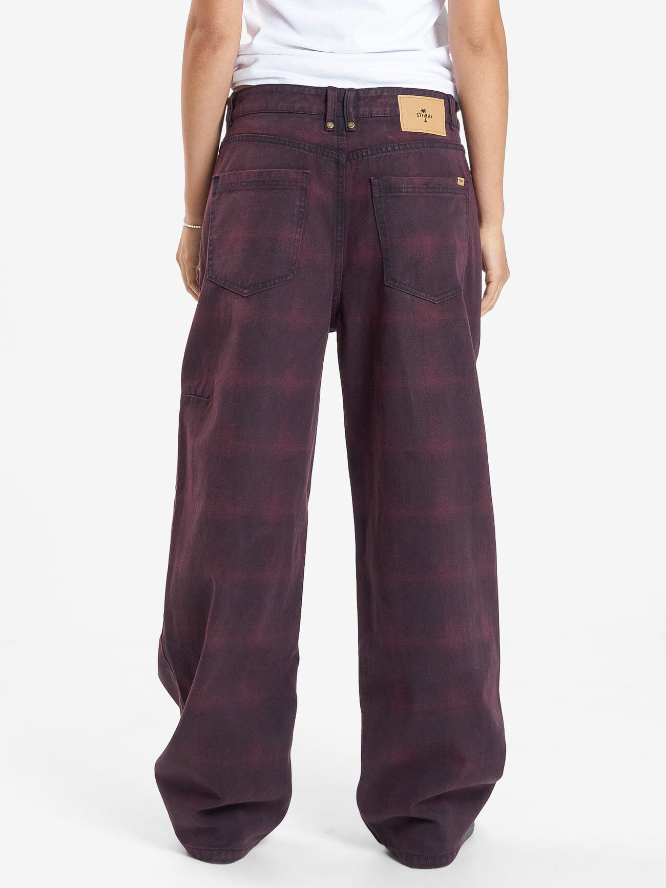 Tony Barrio Check Jean - Deep Plum 4