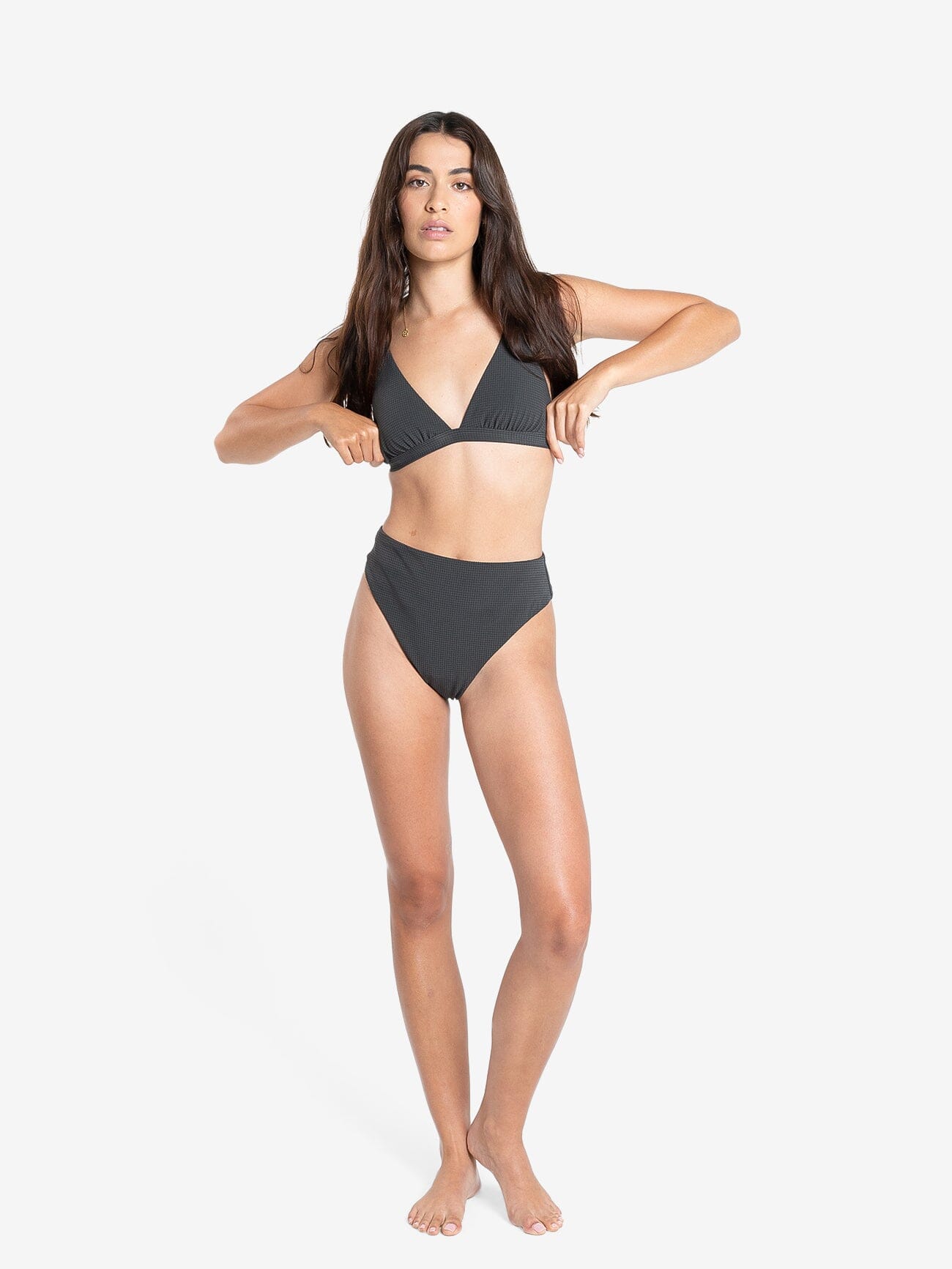 Nano 90s High Cut Bikini Bottom - Dark Charcoal 4