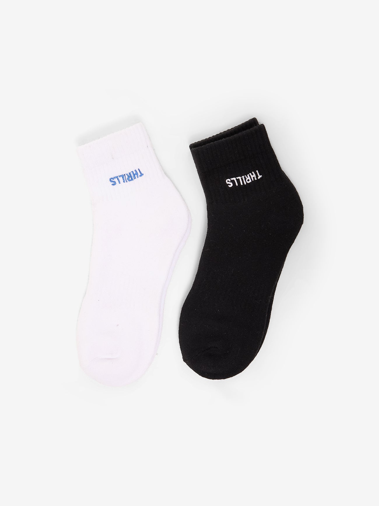 Minimal Thrills 2 Pack Sock - White - Black