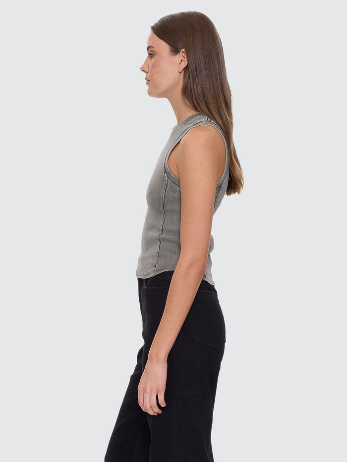 Hyperdrive Rib Curve Tank - Charcoal Rose 4