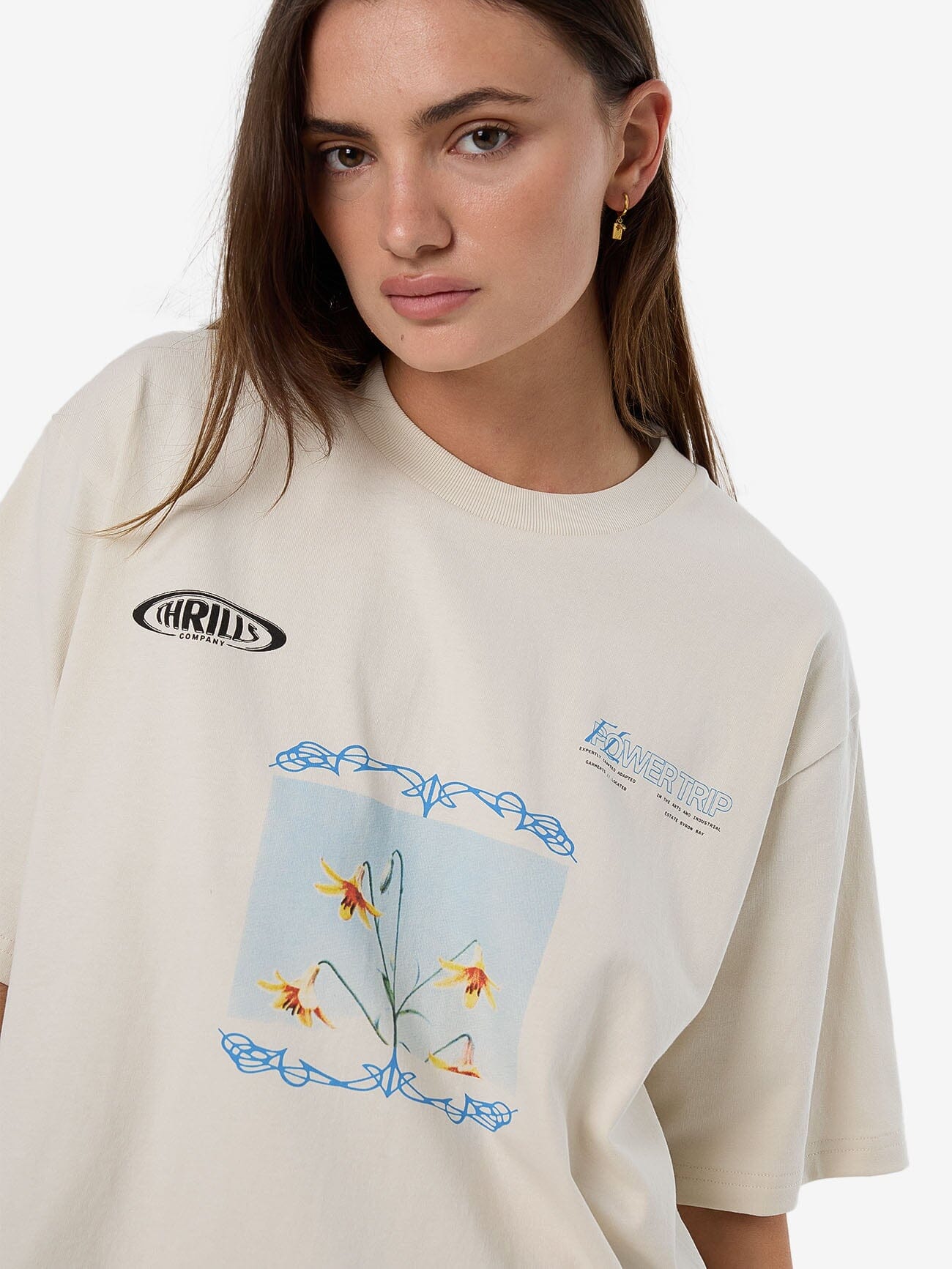 Flower Trip Square Tee - Heritage White 4