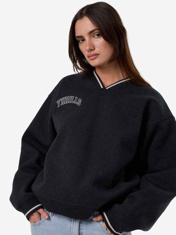 Legacy V Neck Fleece - Black Marle