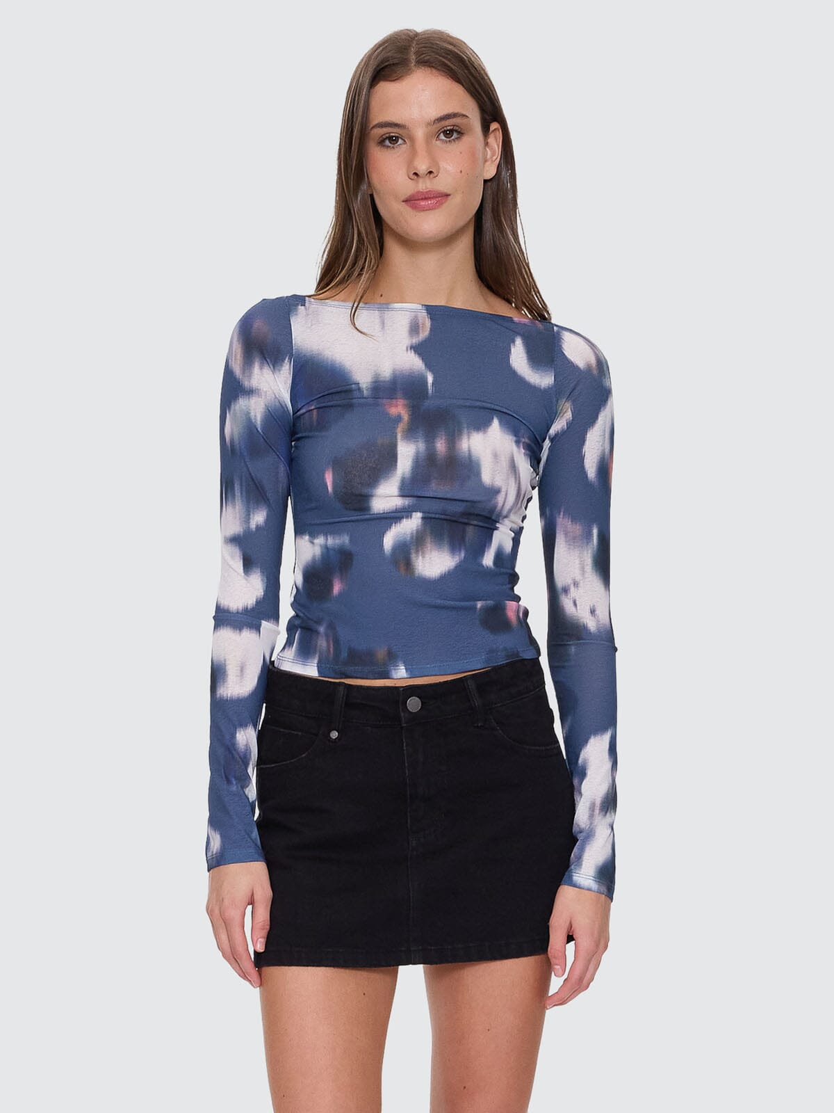 Cyber Bloom Long Sleeve Top - Purple Ash