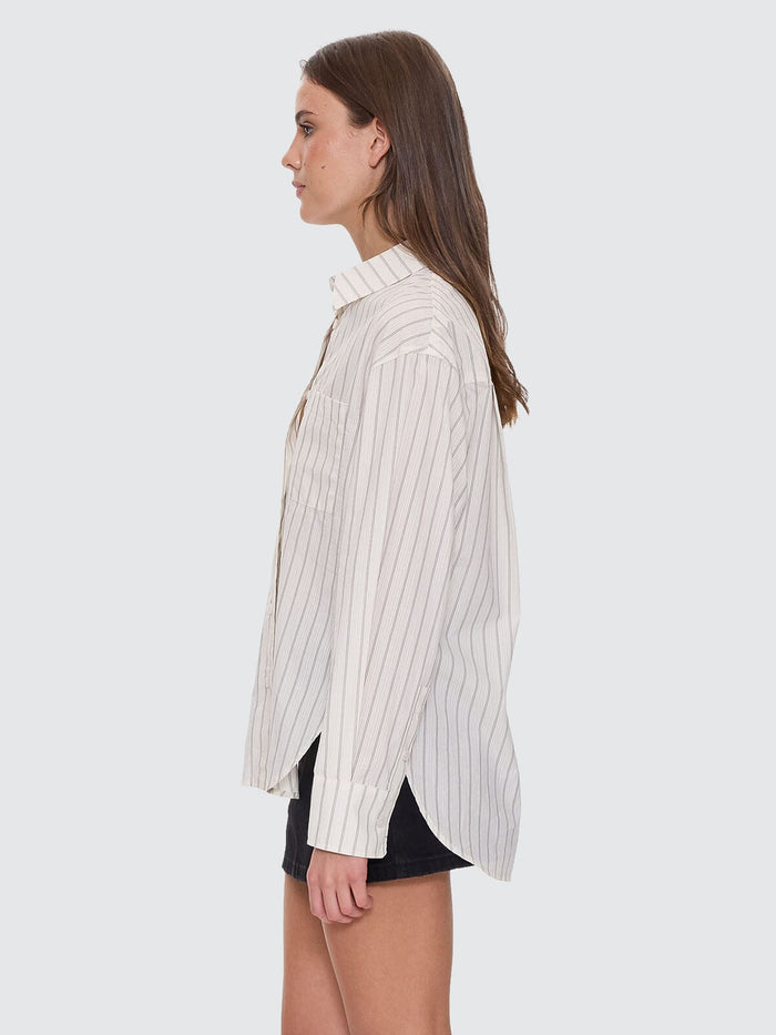 Unwind Stripe Oversized Shirt - Off White 4