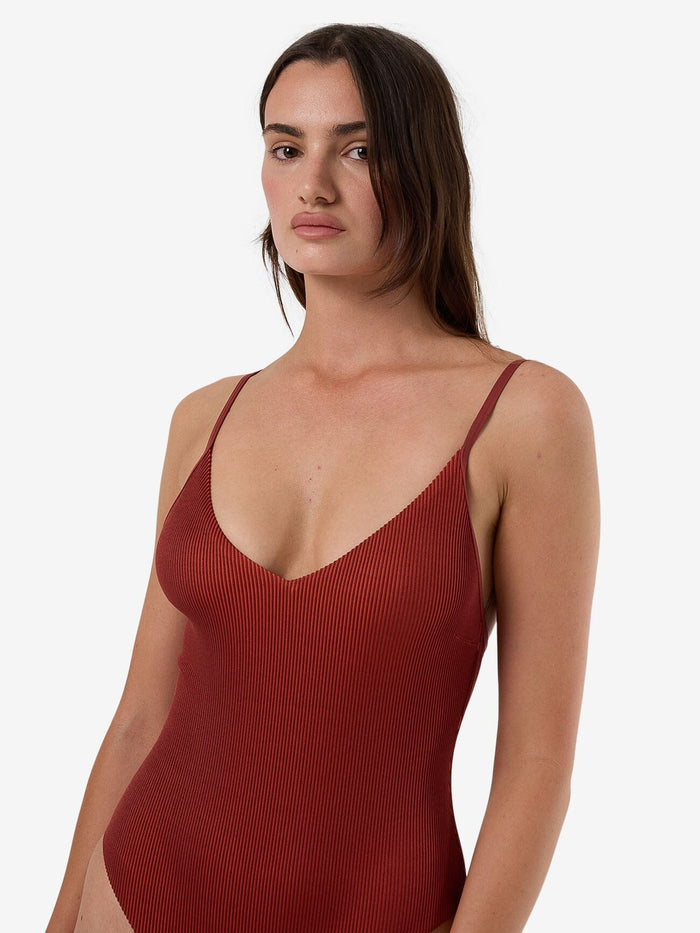 Alba Rib Plunge One Piece - Harissa 4