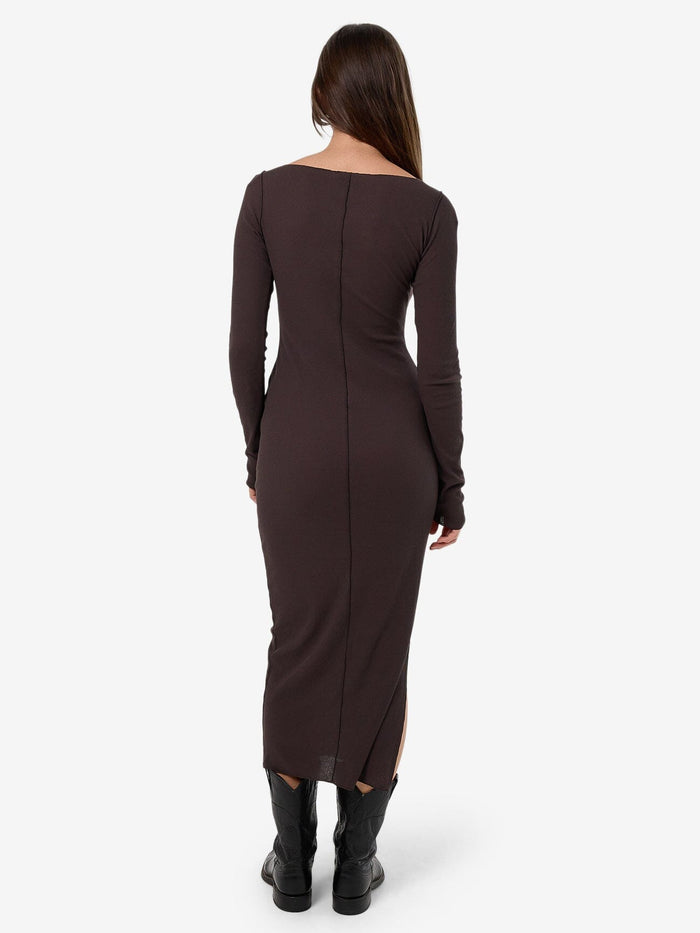 Jordi Boat Neck Maxi Dress - Dark Charcoal 4