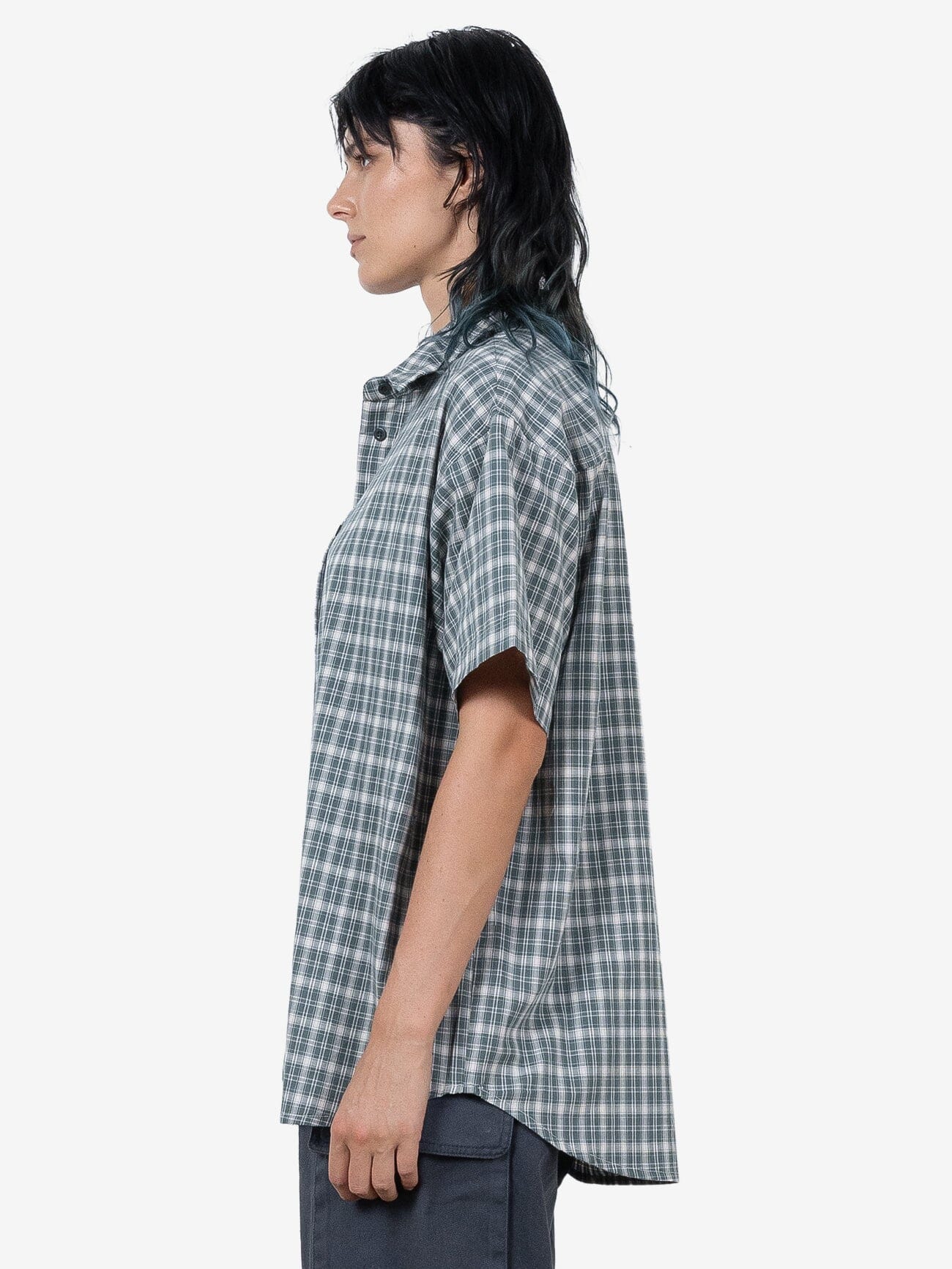 Hard Yakka Create Short Sleeve Check Shirt in Green