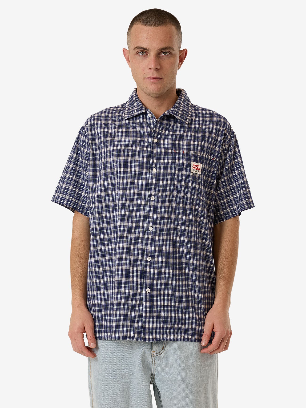 HYC Short Sleeve Check Shirt - Yakka Blue