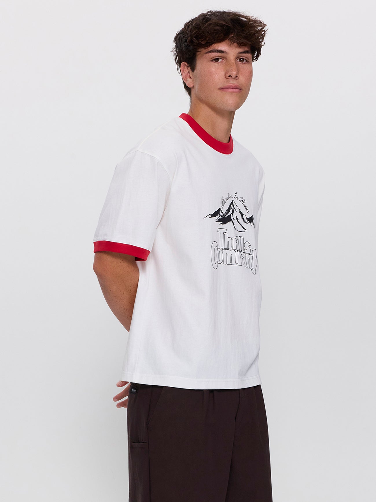 New Flavour Ringer Box Crop Tee - Dirty White XS