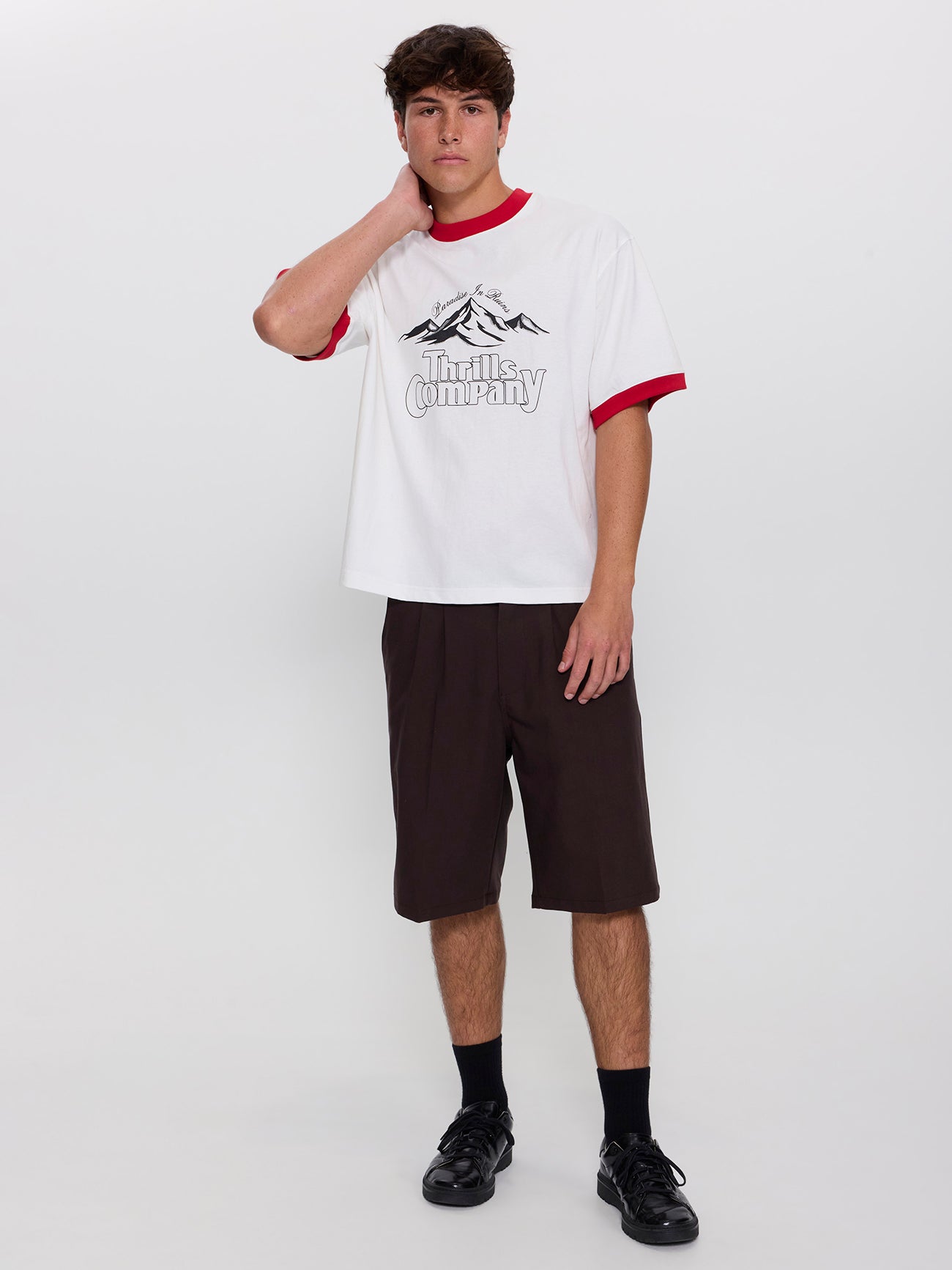 New Flavour Ringer Box Crop Tee - Dirty White XS