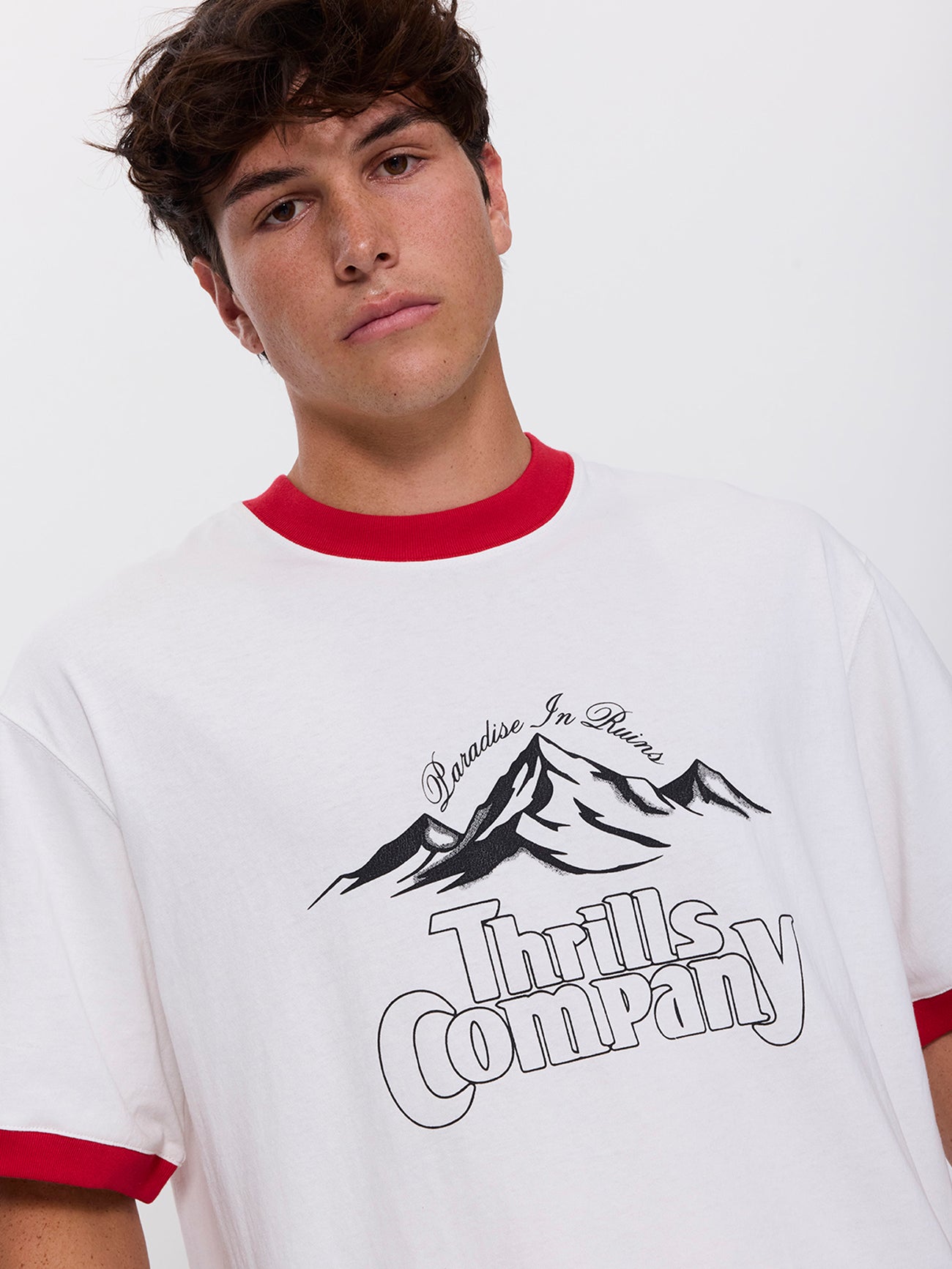 New Flavour Ringer Box Crop Tee - Dirty White XS