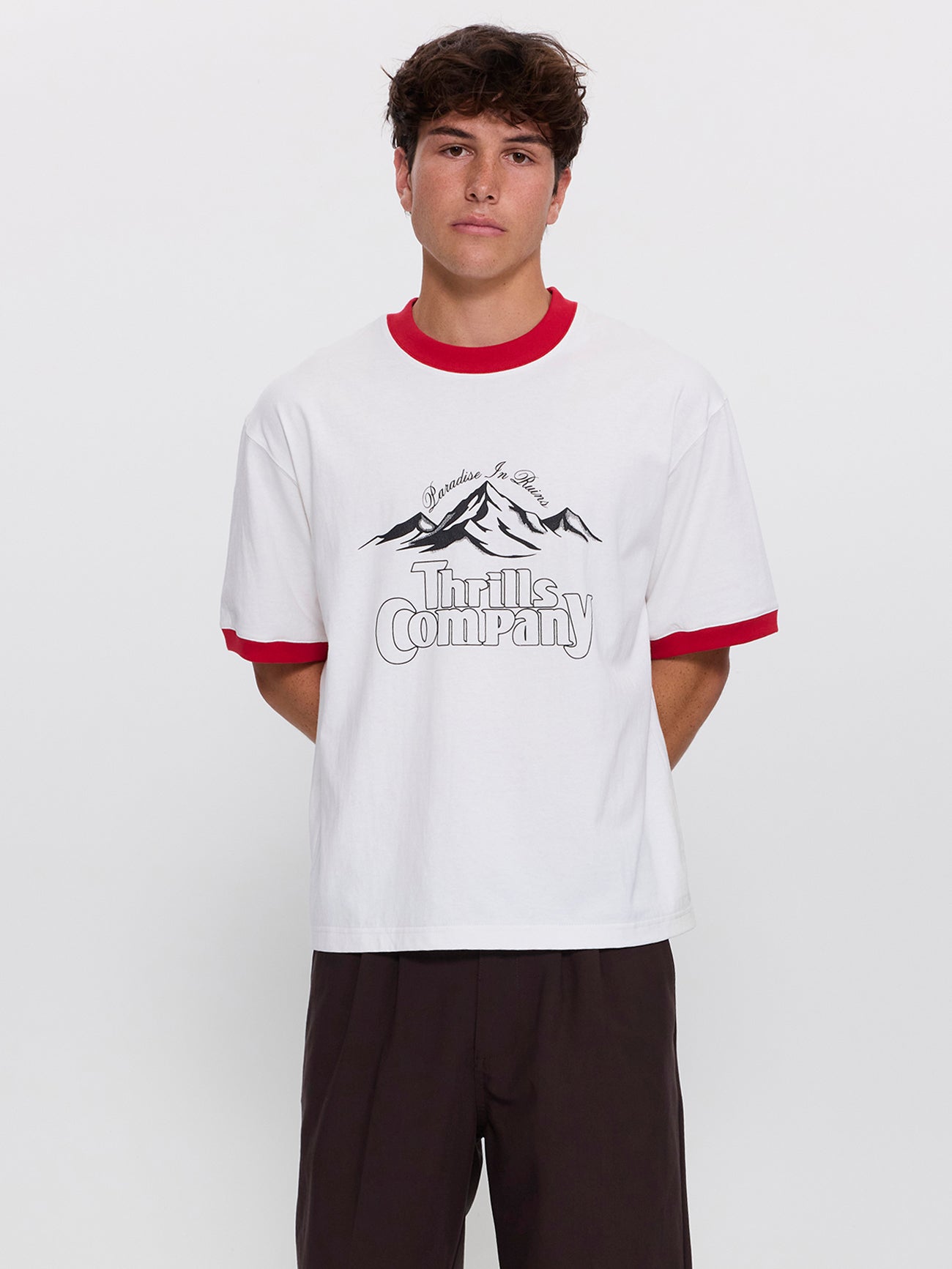 New Flavour Ringer Box Crop Tee - Dirty White XS