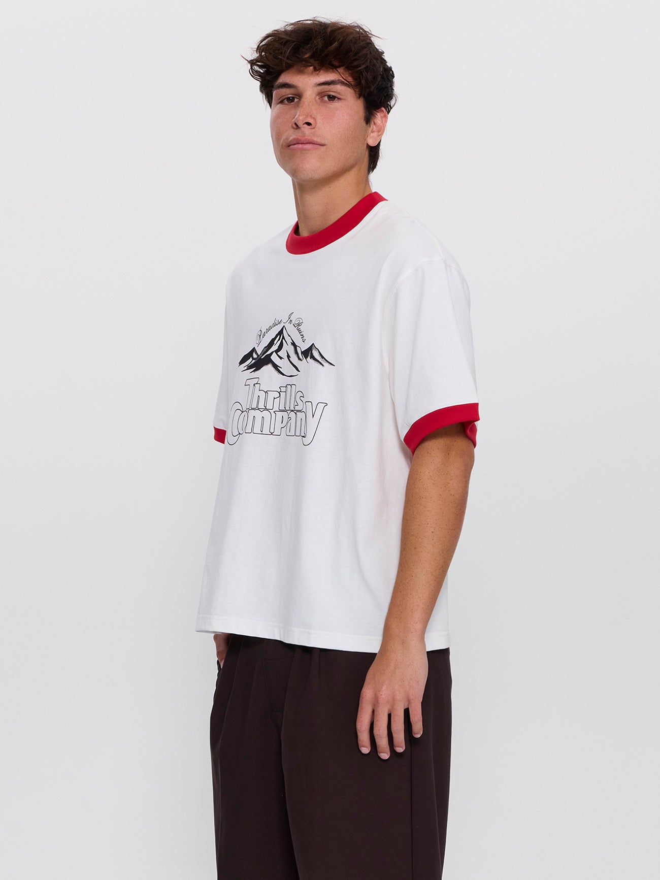 New Flavour Ringer Box Crop Tee - Dirty White XS