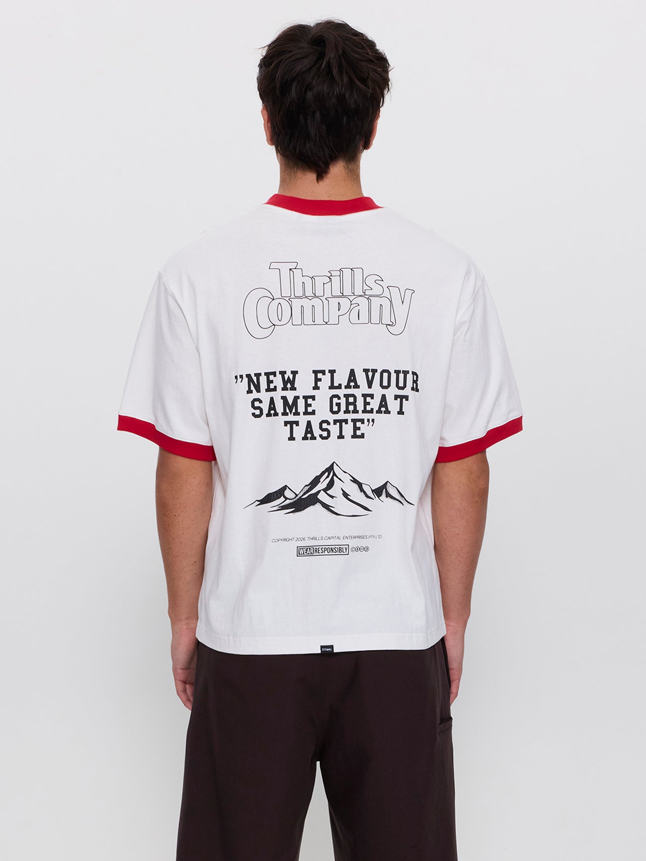 New Flavour Ringer Box Crop Tee - Dirty White XS