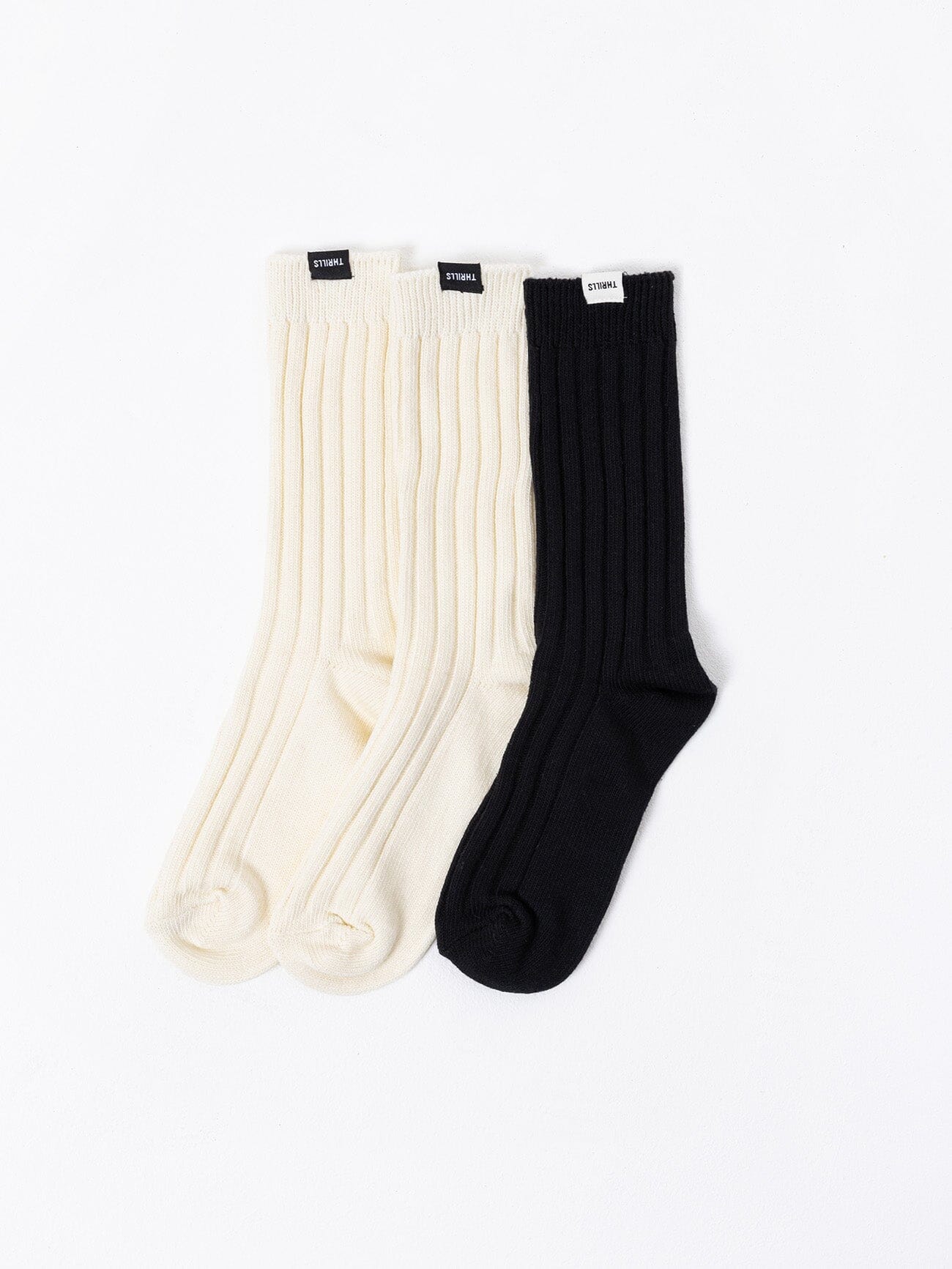 Lounge 3 Pack Sock - Tofu - Tofu - Black