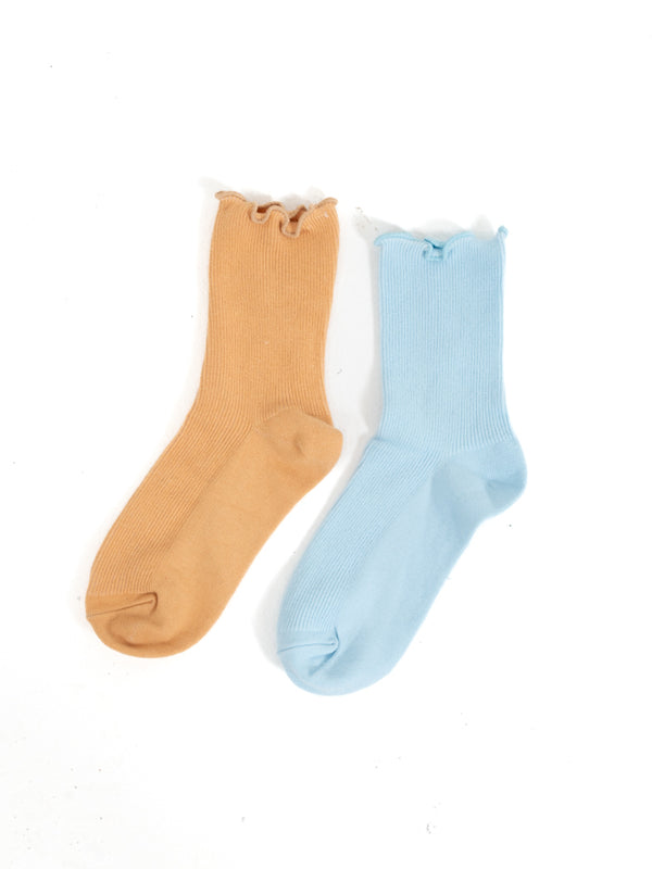 Inverse 2 Pack Sock - Clear Blue/Apricot