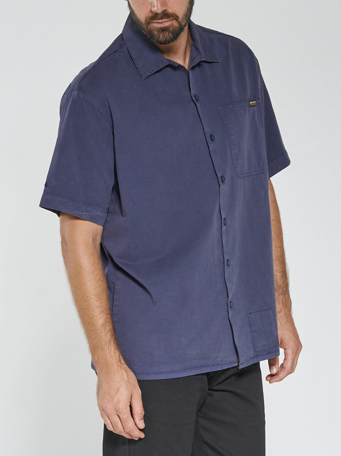 Hard Yakka x Thrills Short Sleeve Work Shirt - Yakka Blue