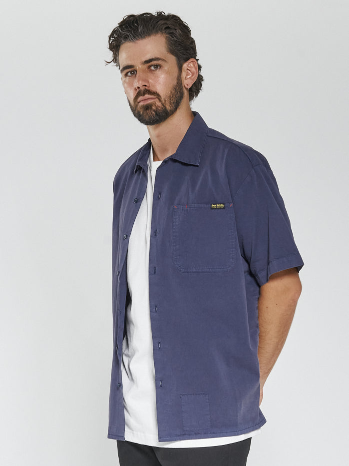 Hard Yakka x Thrills Short Sleeve Work Shirt - Yakka Blue