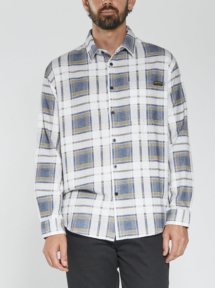 Hard Yakka x Thrills Flannel Long Sleeve Shirt - Dirty White