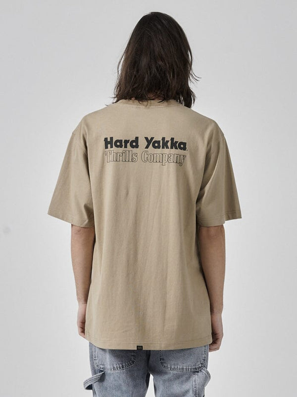 Hard Yakka x Thrills Double Double Oversize Fit Tee - Yakka Tan
