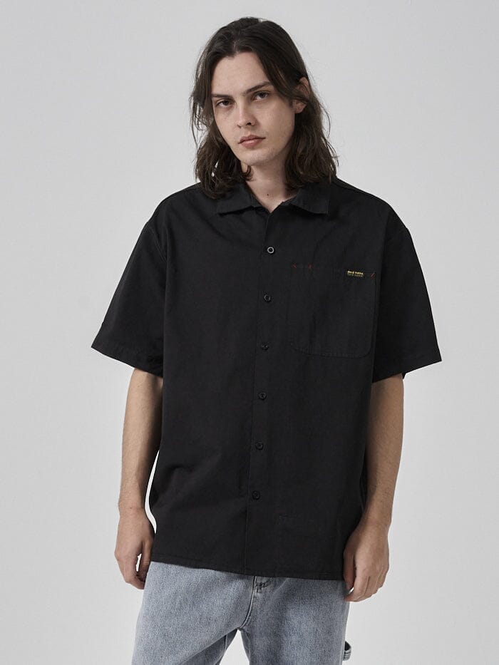 Hard Yakka x Thrills Short Sleeve Work Shirt - Black
