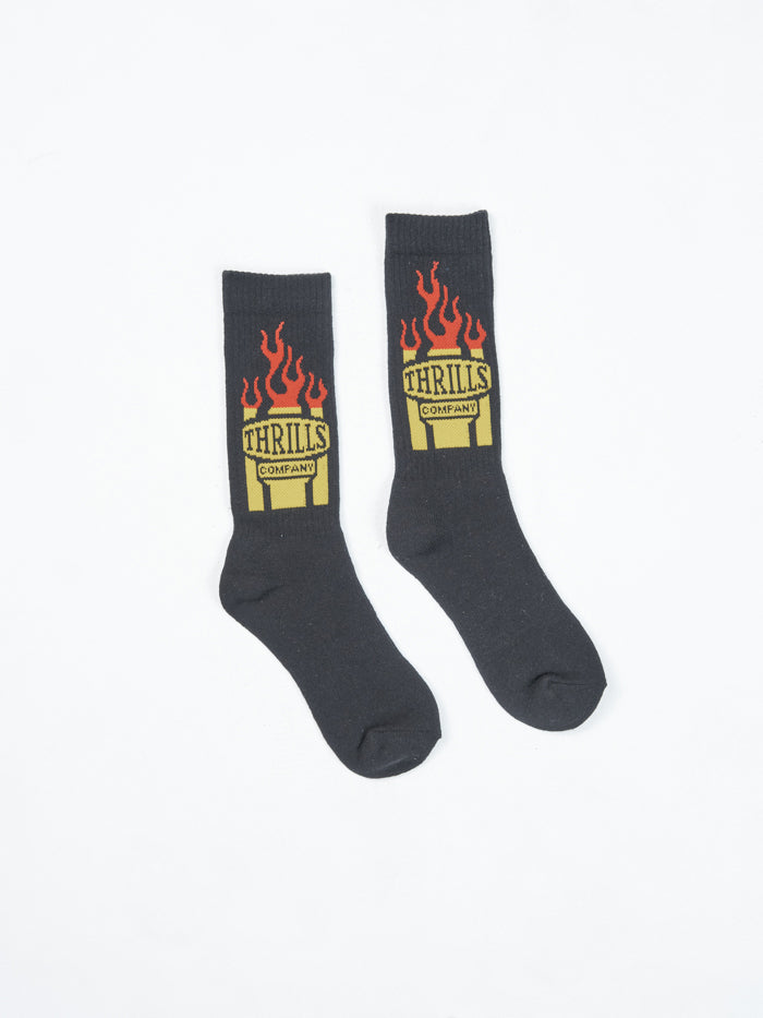 Flaming Dart Premium Long Sock - Black