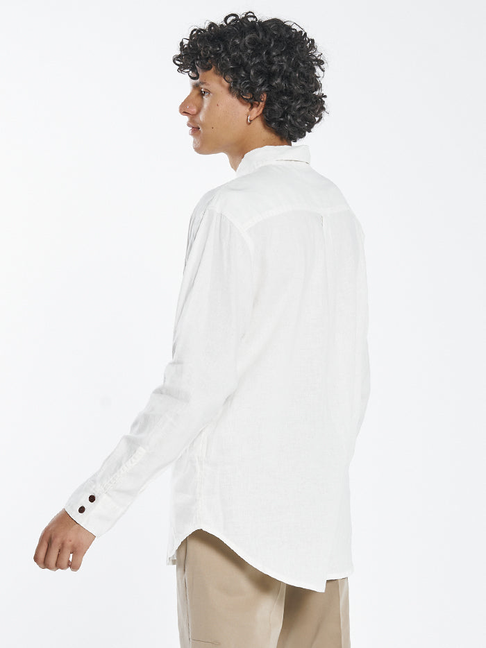 Hemp Minimal Thrills Oversized Long Sleeve Shirt - Dirty White