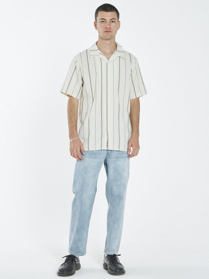Minimal Thrills Jacquard Bowling Shirt - Tofu