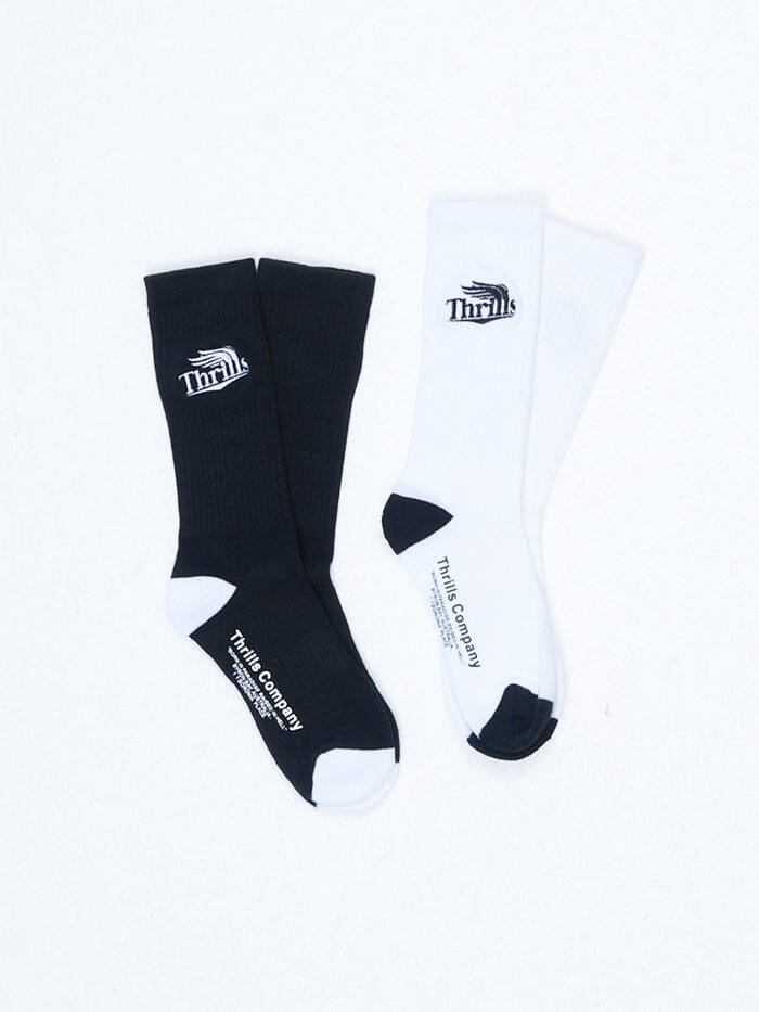 High Life 2 Pack Sock - Black - White