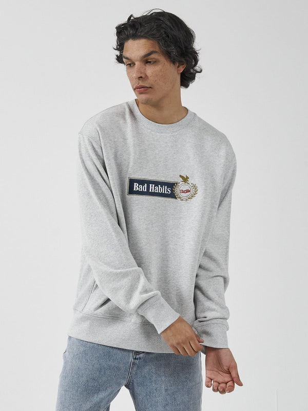 Habitually Bad Oversize Crew Fleece - Snow Marle