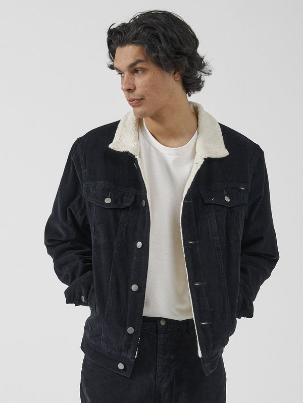 Sherpa Wanderer Corduroy Denim Jacket - Dark Navy