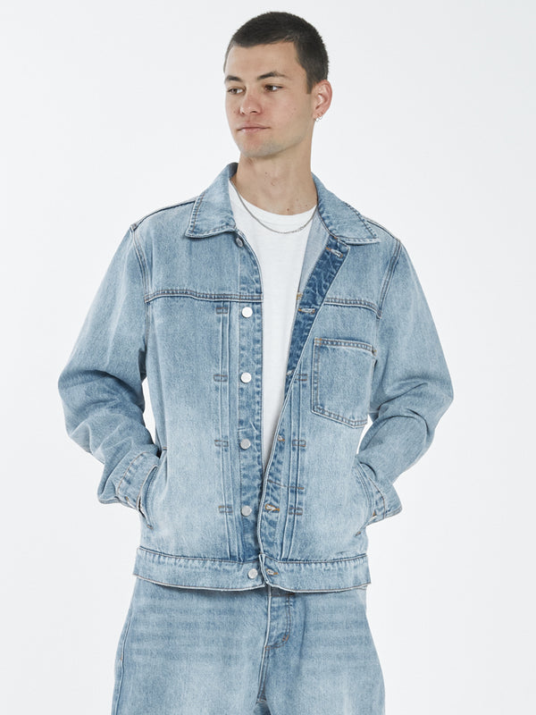 Ryder Oversized Denim Jacket  - Dust Blue