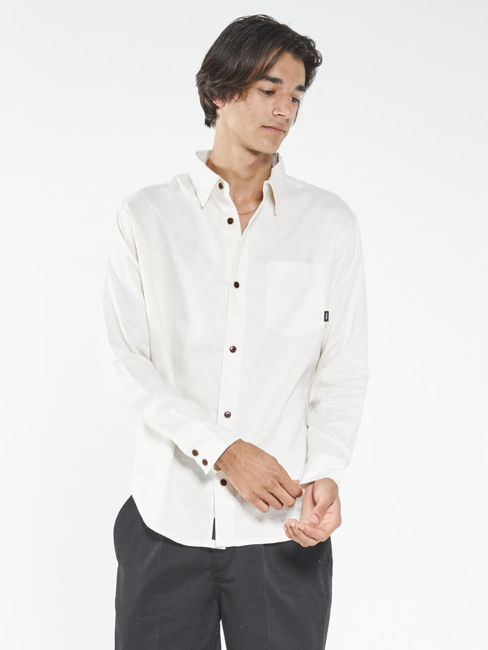 Hemp Minimal Thrills Oversize Long Sleeve Shirt - Unbleached