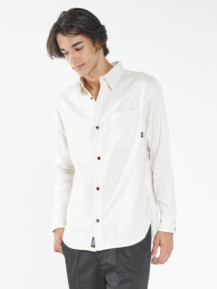 Hemp Minimal Thrills Oversize Long Sleeve Shirt - Unbleached