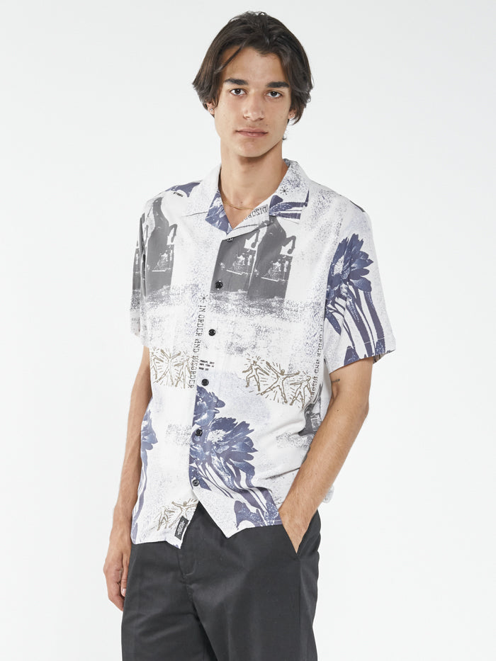 In Order & Disorder Bowling Shirt - White | Thrills Co.