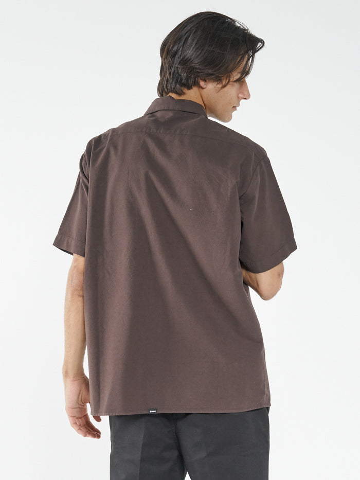 Thrills Union Short Sleeve Work Shirt - Postal Brown