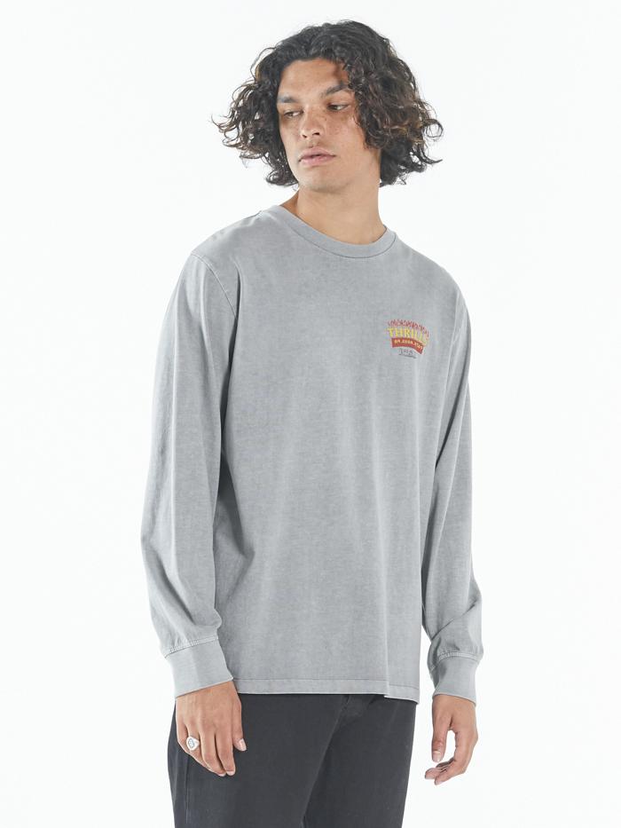 Wings Of Fire Merch Fit Long Sleeve Tee - Washed Grey