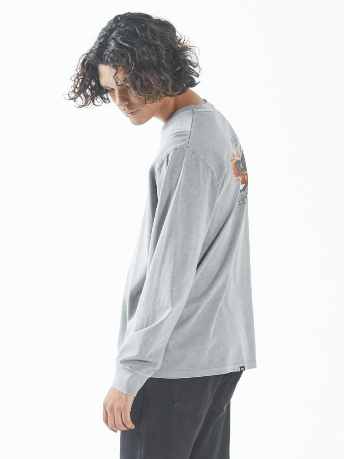 Wings Of Fire Merch Fit Long Sleeve Tee - Washed Grey