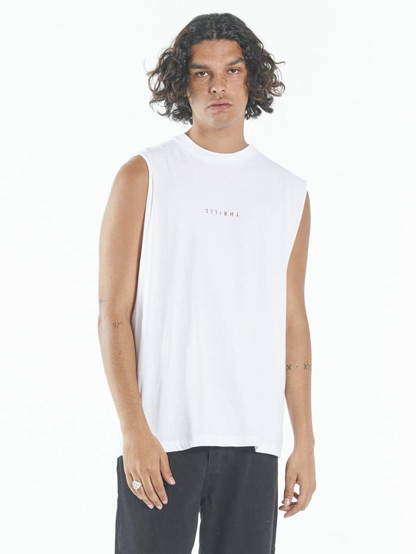 Minimal Thrills Merch Fit Muscle Tee - White
