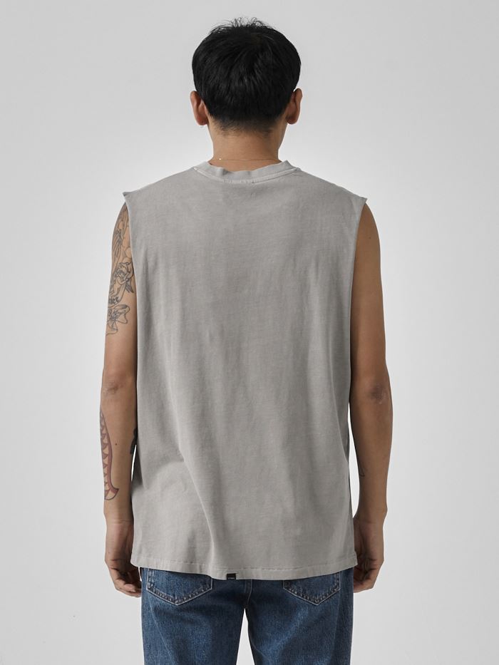Minimal Thrills Merch Fit Muscle Tee - Fog