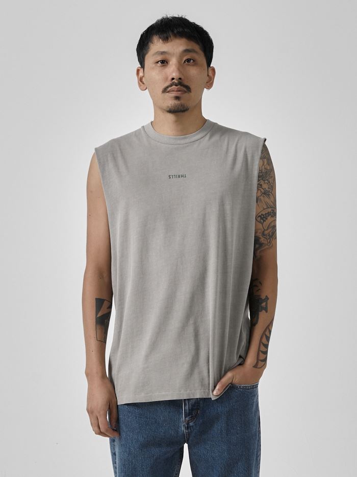 Minimal Thrills Merch Fit Muscle Tee - Fog