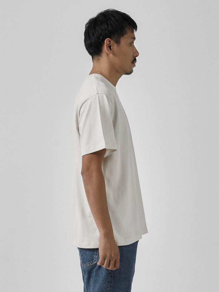 Palm Oval Embro Merch Fit Tee - Heritage White