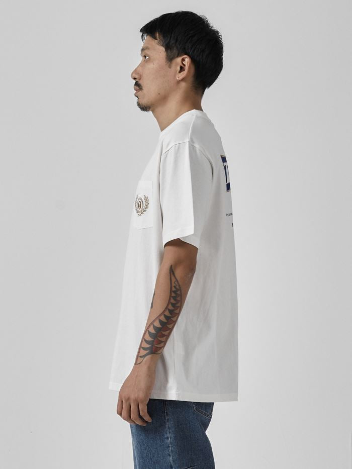 King of Thrills Merch Fit Pocket Tee - Dirty White